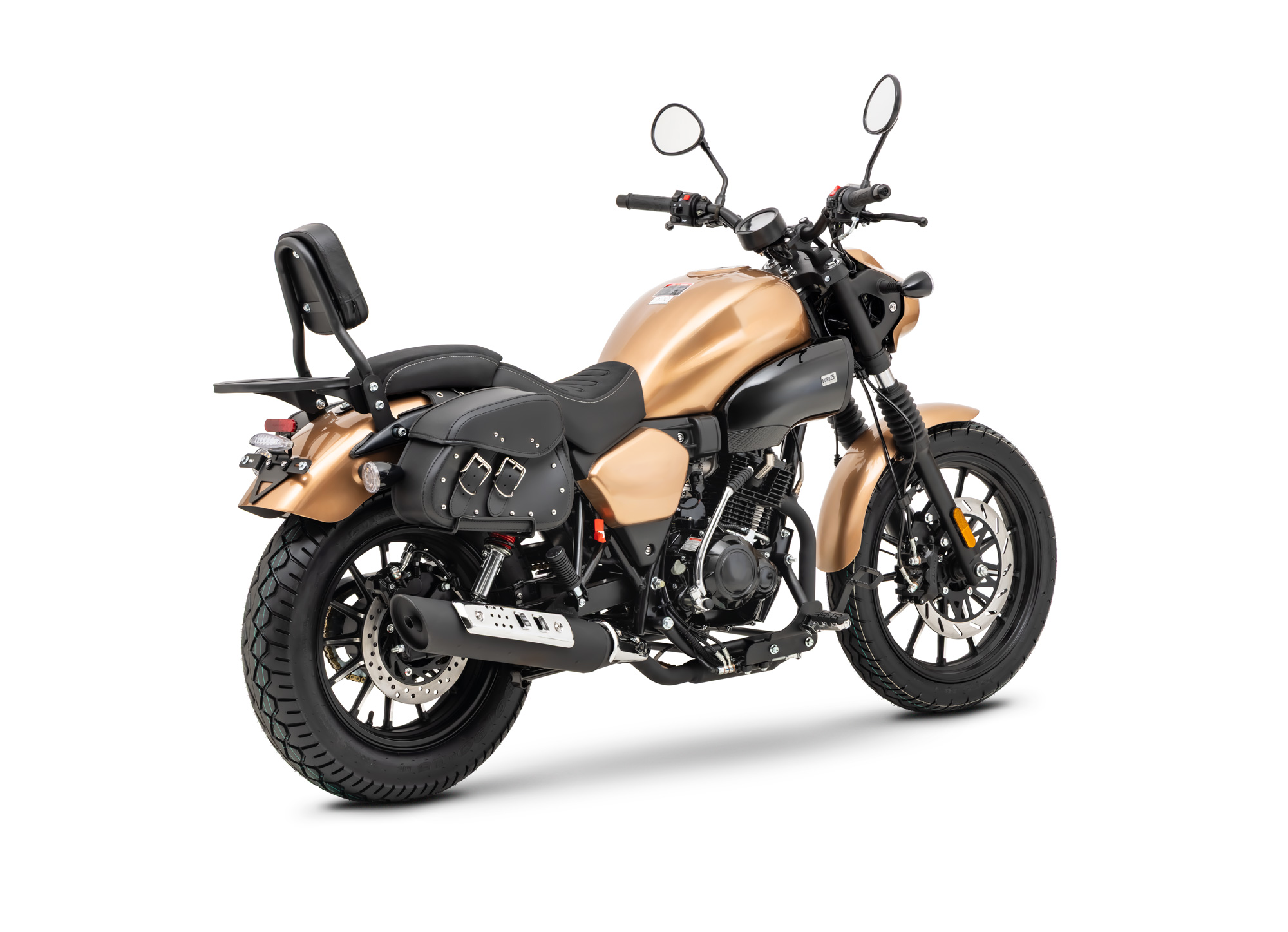 Motorrad Fighter 125 S-RS braun 90 km/h Euro 5+ Schaltmoped Chopper 125ccm 4 Takt Leichtkraftrad Krad Kraftrad