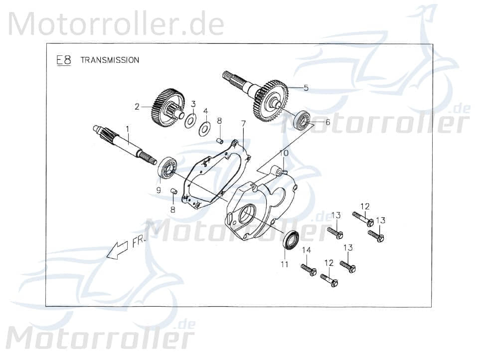 PGO Antriebswelle T-Rex 110 Antriebsachse Roller 110ccm 2Takt Motorroller.de Ausgangswelle Getriebeausgangswelle Getriebewelle Eingangswelle Scooter