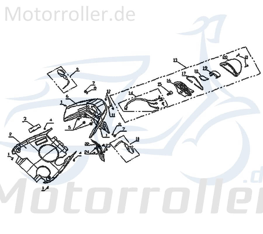 CPI Aragon 50 GP Abdeckung Fahrgestellnummer 50ccm 2Takt Q0H-63161-00-00 Motorroller.de Blende Schutz Verkleidung Minarelli liegend Scooter Ersatzteil