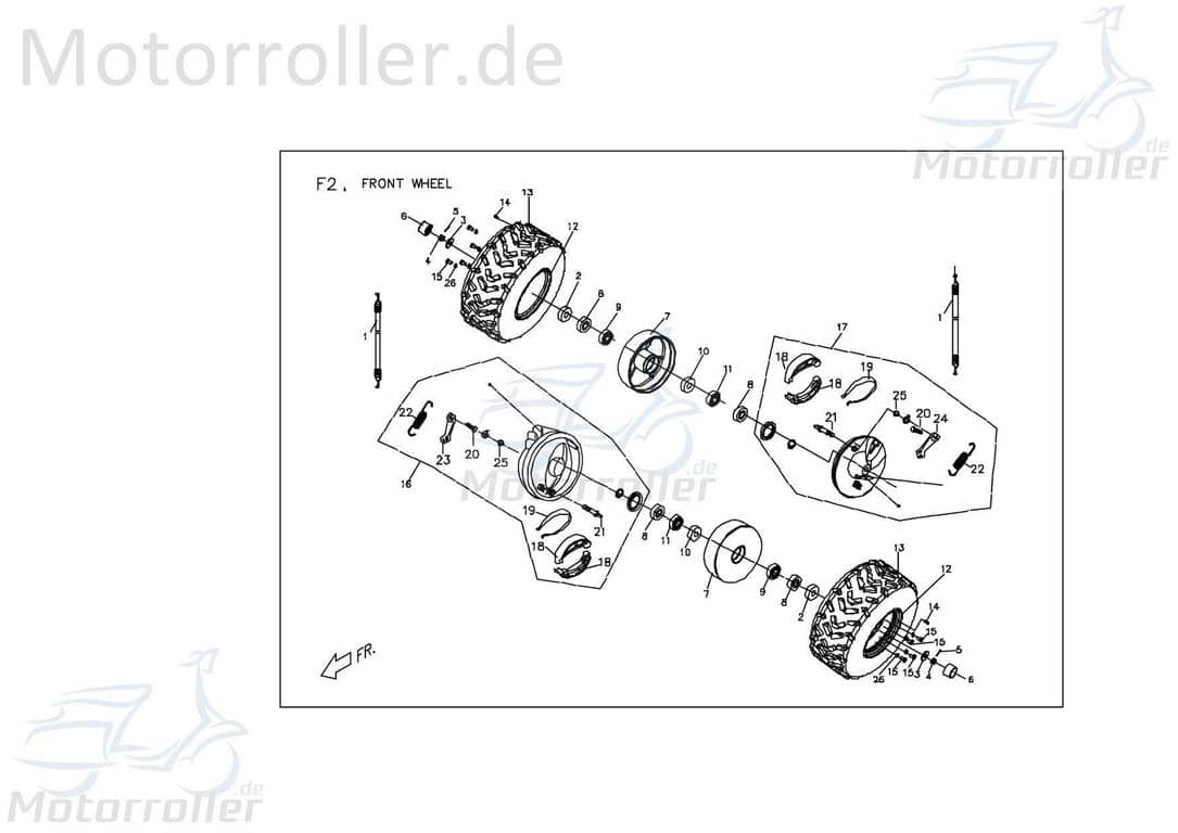 Rückholfeder vorne X040D120000