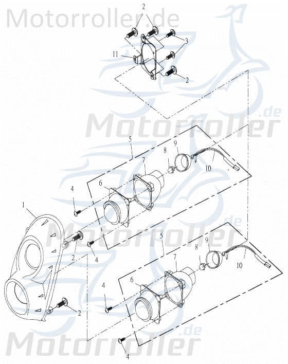 Adly Panther 50 Abdeckung Kappe 50ccm 2Takt 64321-159-000 Motorroller.de Deckel Schutz Verkleidung Platte Cover Blende Schutzhaube Scooter Ersatzteil