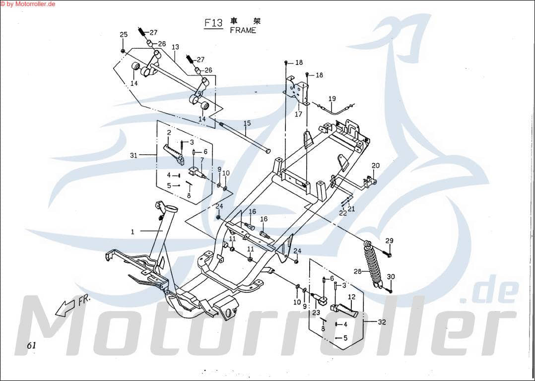 Halter komplett Pedalhebel rechts P1464010000