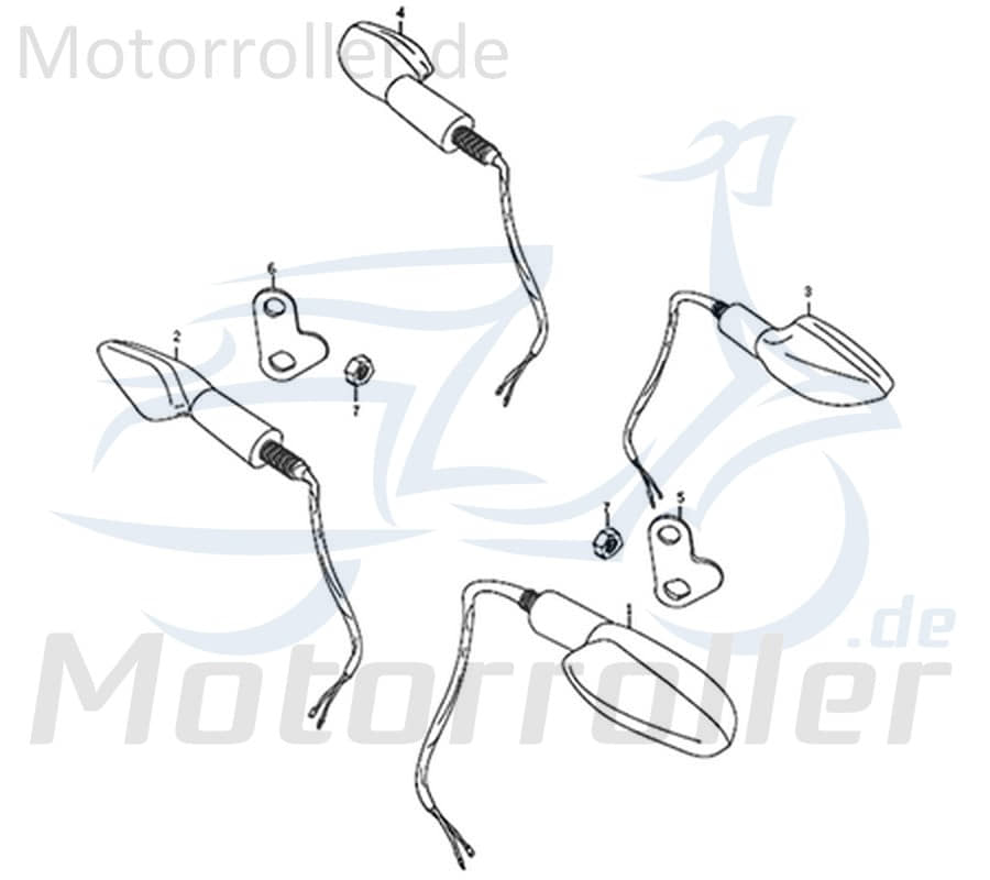 Kreidler DICE GS/SM 125 Pro Blinker vorn links Blinklicht Blinkleuchte 781134 Motorroller.de Signalleuchte Blinkleuchten Blinkerleuchte