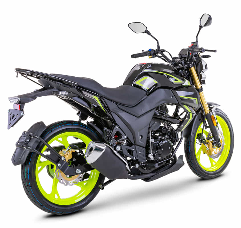 Motorrad Fighter 50 DV-RS neon-grün/schwarz 45 km/h Euro 5 Schaltmoped