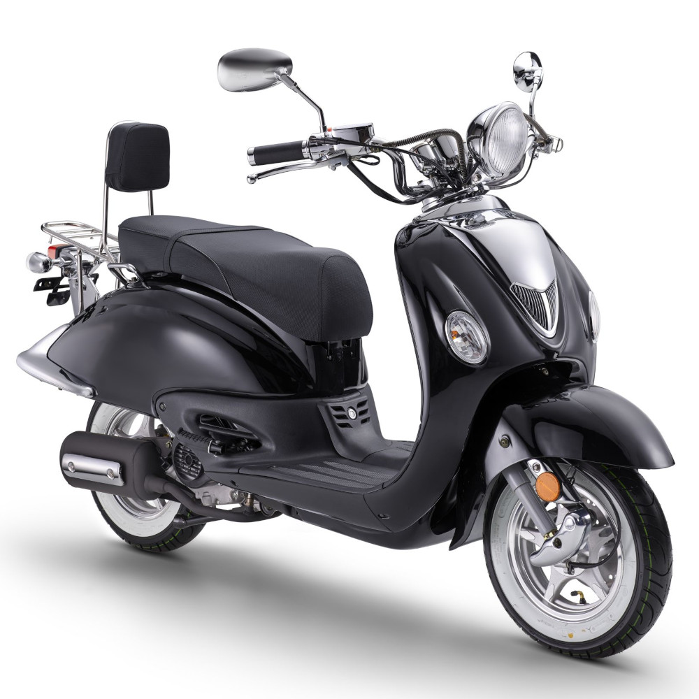 Motorroller GMX 470 Retro Classic C-125 schwarz Euro 5+ Scooter Roller Leichtkraftrad