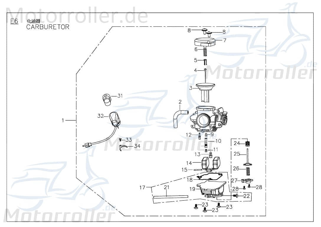 PGO Düsennadel Gasschieber G-Max 50 Vergasernadel 50ccm 2Takt Motorroller.de Vergaser-Nadel Düsen-Nadel Gasschiebernadel Gasschieber-Nadel Scooter