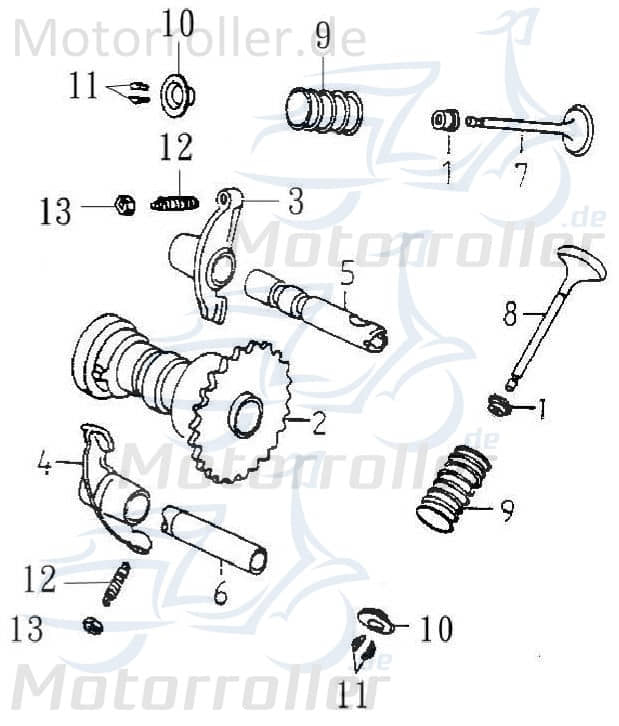 Einlassventil Adly ATV 150 Sport Motorventil 150ccm 4Takt Motorroller.de Motor-Ventil Einlass-Ventil Ventil-Einlass Zylinderkopfventil 150ccm-4Takt