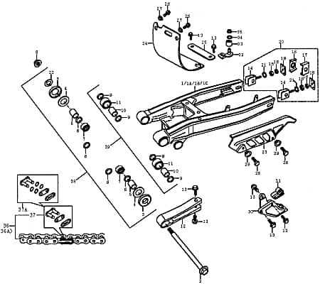 Kreidler DICE GS/SM 125i Kette 89459 Motorroller.de Rex Enduro Supermoto 125 DD Antriebskette 125ccm 4Takt Motorrad Moped Service