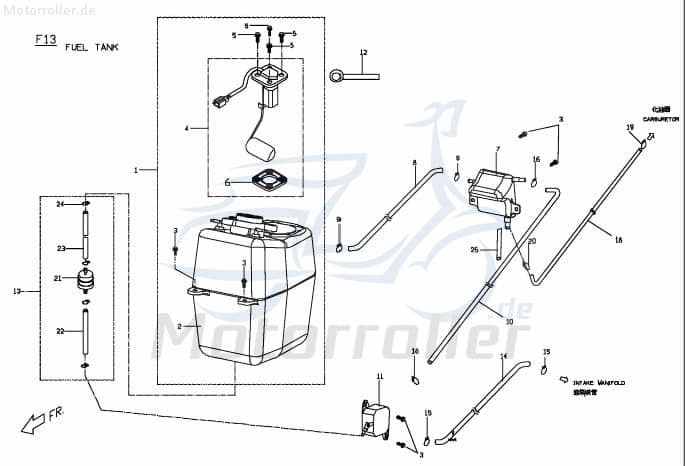 Benzintank ohne EEC SYSTEM Kraftstofftank M25215000001