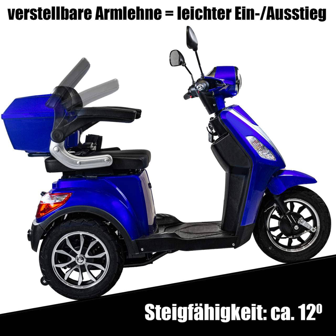 Elektroroller Scoody E3 Trike Y3 25 km/h blau