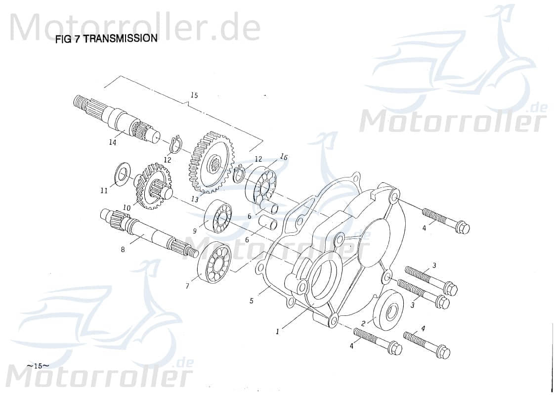 PGO Getriebegehäuse Galaxy 50 Kurbelgehäuse 50ccm 2Takt Motorroller.de Getriebe-Deckel Getriebedeckel Getriebeabdeckung Getriebe-Abdeckung Scooter