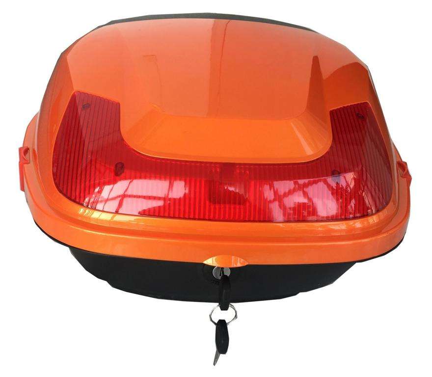 Topcase orange Scoody 20/45 Gepäckbox Kofferträger 31759 Motorroller.de Cargobox Topcasehalterung Scooter Moped Ersatzteil Service Inpektion