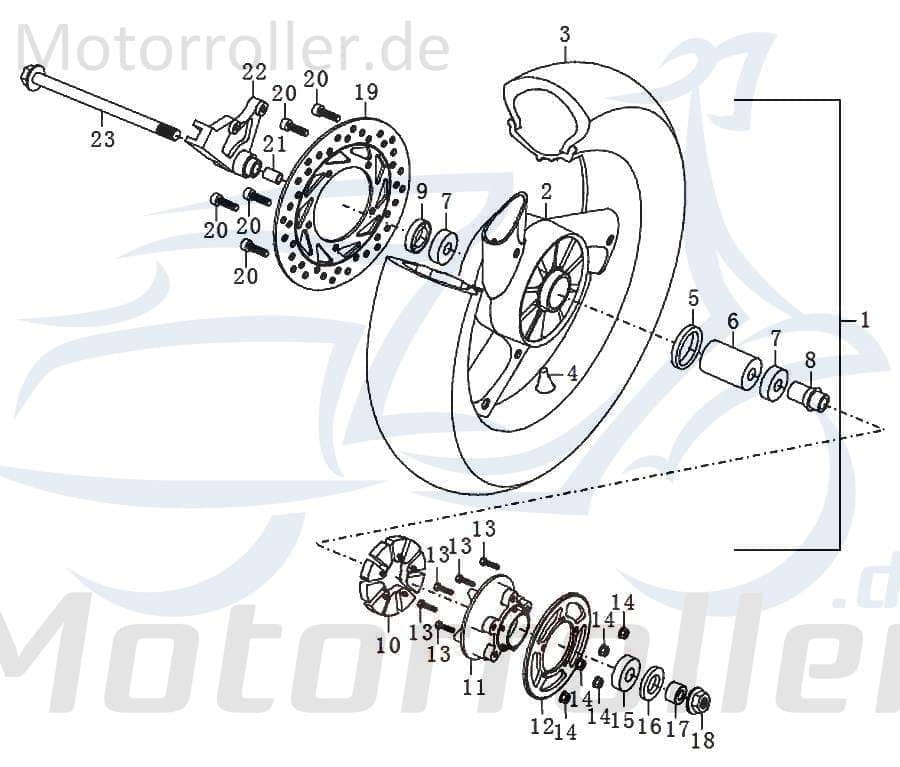 Kreidler STREET 125 DD Buchse Hülse 125ccm 4Takt FIG.C28-17 Motorroller.de Distanzhülse Lagerbuchse Distanz-Hülse Distanzbuchse Passhülse Passbuchse