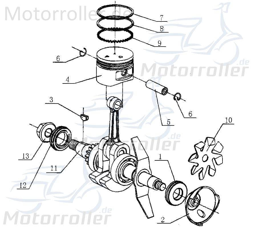 Kasea Kinderbuggy Kolbenbolzen 40ccm 4Takt 39-13916 Motorroller.de Piston-Pins Kolben-Bolzen Pleuelbolzen Pleuel-Bolzen Pistonpin Pistonpins Service