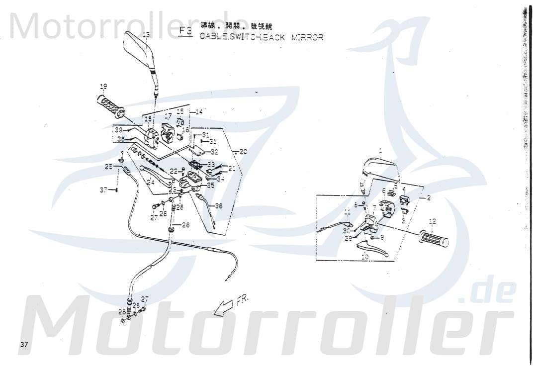 PGO Gaszug Big Max 50 Bowdenzug Seilzug Bautenzug Roller P1544601000 Motorroller.de Gasseilzug Bauten-Zug Bowden-Zug Gas-Zug Seil-Zug Bowdenzugkabel
