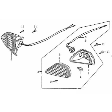 Rex Rexy 125 Blinker rechts vorn Roller 125ccm 4Takt 83425 Motorroller.de Signalleuchte Blinklicht Blinkleuchte Fahrtrichtungsanzeiger Blinkleuchten