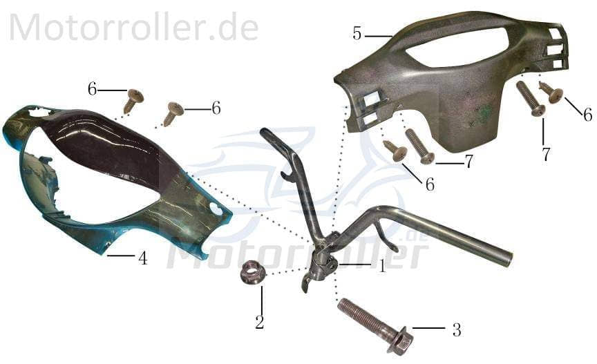 Scheinwerferverkleidung schwarz AGM Roller 50ccm 4Takt Motorroller.de Scheinwerfer-Verkleidung Lenker-Verkleidung Scheinwerferabdeckung 139QMB Scooter