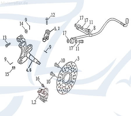 SMC Quad 200 Bremsschlauch Bremsleitung Hydraulikschlauch 200ccm 4Takt 61810-RAM-01 Motorroller.de Hydraulik-Schlauch Hochdruckleitung Brems-Schlauch