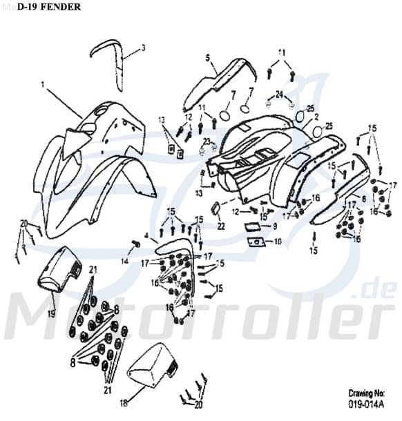 Frontverkleidung rot 61100-161-R507