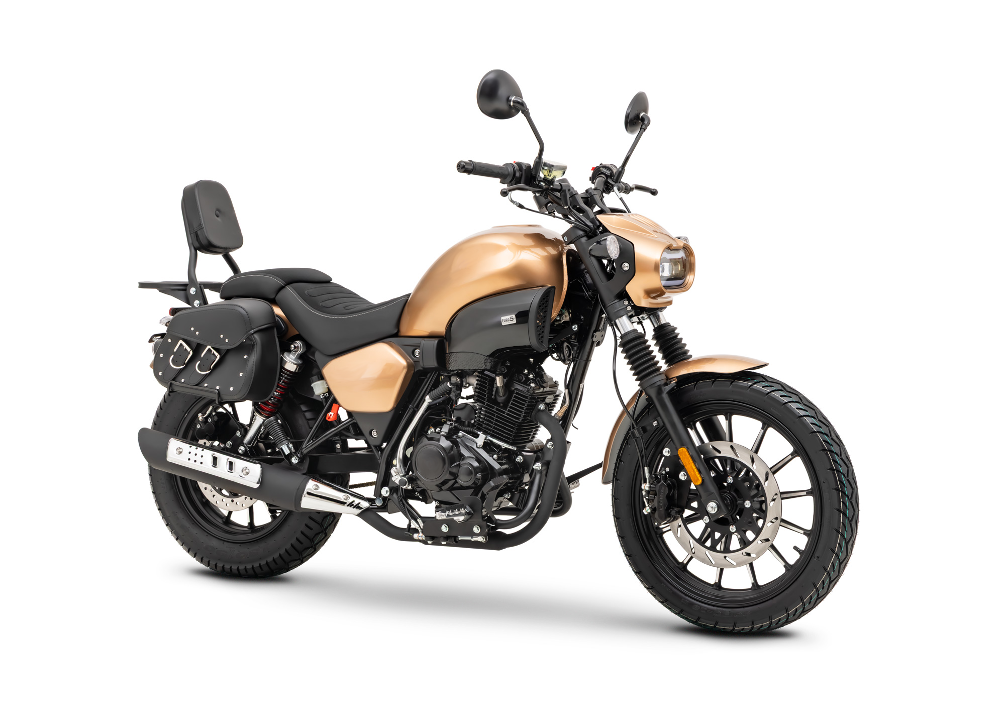 Motorrad Fighter 125 S-RS braun 90 km/h Euro 5+ Schaltmoped Chopper 125ccm 4 Takt Leichtkraftrad Krad Kraftrad