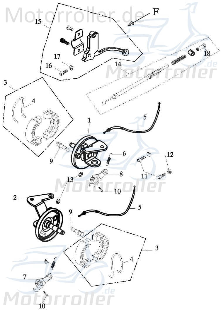 Bremszug vorne Bremsleitung 45450-168-00A