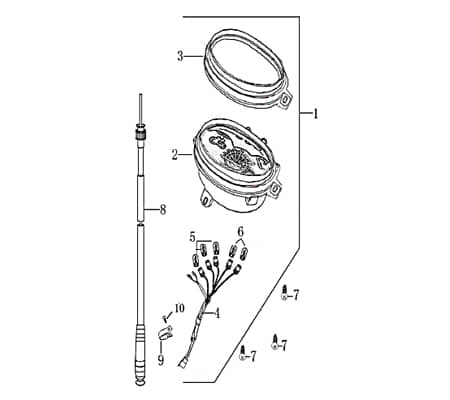 Kreidler Hiker 2.0 Elektro Tachometer komplett 702432 Motorroller.de Tacho Geschwindigskeitsmesser Elektroroller E-Roller Scooter