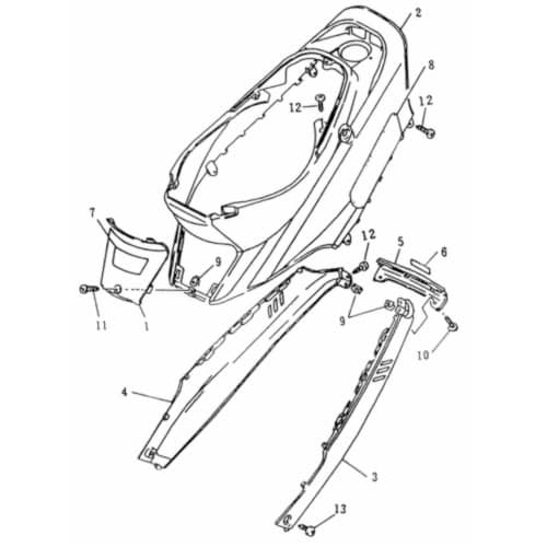 Emblem Scooter 50 gelb-silber Heckverkleidung 75652