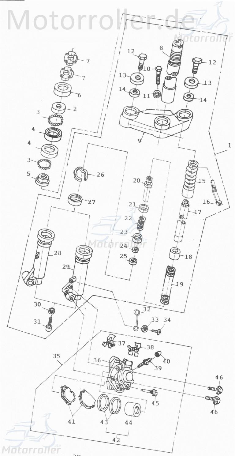 Simmering 26x37x10.5mm Gabel AGM Simmerring 50ccm 4Takt Motorroller.de Wellendichtring Dichtringe Simmerringe Simmer-Ring Wellen-Dichtring Öldichtring