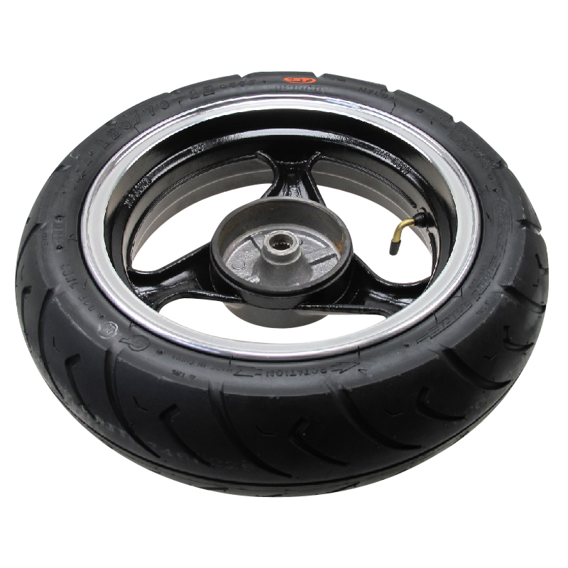 Hinterrad komplett 3.50-12 schwarz Reifen 120/70-12 706749