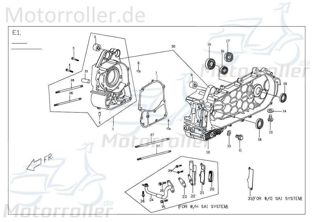 PGO Bugrider 200 Motorgehäuse 200ccm 4Takt C70620100000 Motorroller.de Links Motordeckel PGO 200ccm-4Takt Buggy Ersatzteil Service Inpektion