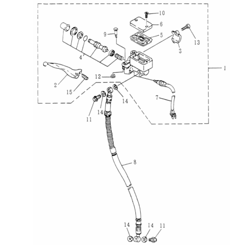 Handbremszylinder rechts VR-Bremse 4T 125cc 77000
