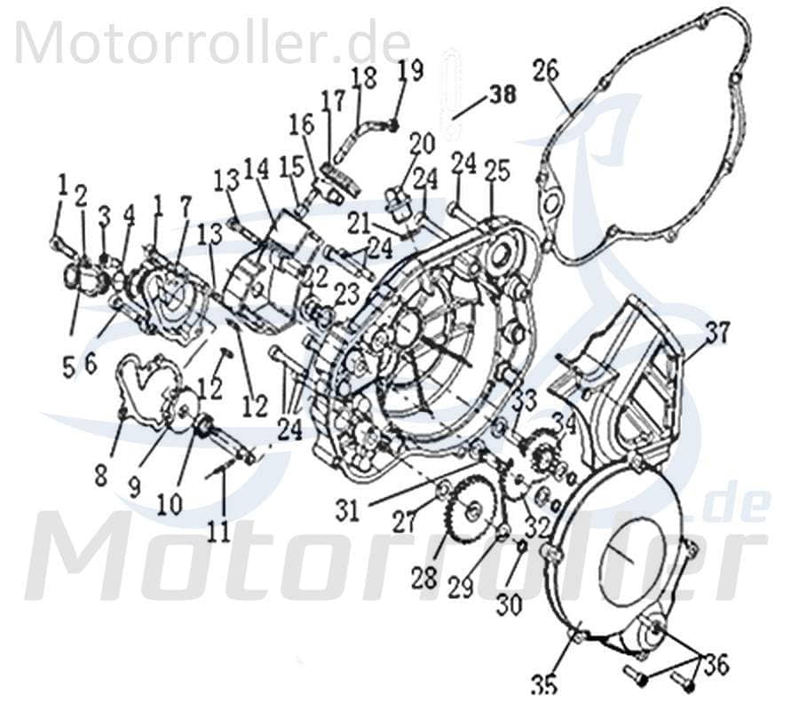 Wasserauslassitz CPI SX 50 Supercross 1E40MB.10.20 Motorroller.de Motorrad Ersatzteil Service Inpektion Direktimport