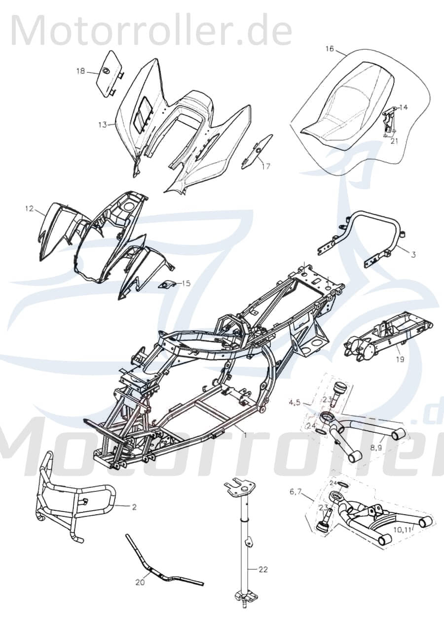 Haltegriff hinten schwarz Adly Haltebügel Quad 272ccm 4Takt Motorroller.de vom Batteriekasten 280ccm-4Takt ATV ATV 320 Hurricane Kardan ATV 320 Canyon
