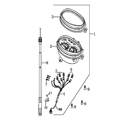Tachowelle Antriebswelle Jonway 701035 Motorroller.de