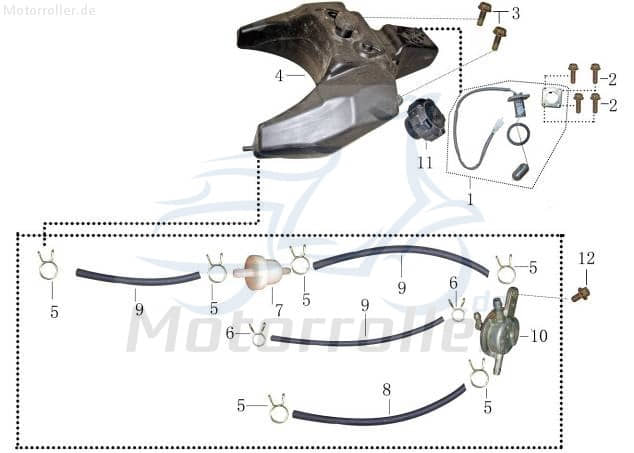 Benzinhahn Rex Kraftstoffhahn 700594 Motorroller.de Kreidler Hiker 50 DD Sport Galactica 2.0 Jigger Flory Scooter Roller