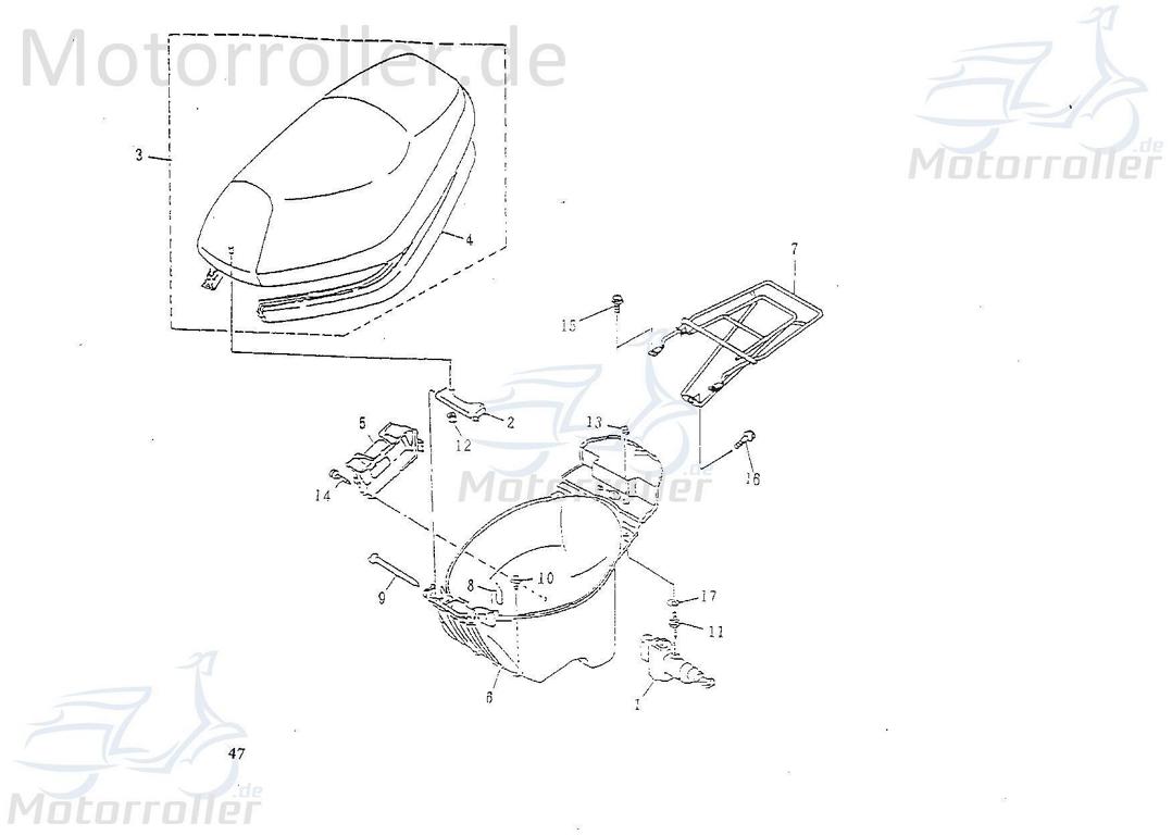 Bundschraube M6x20mm verzinkt Rex RS450 Roller 50ccm 4Takt Motorroller.de Maschinenschraube Flanschschraube Flansch-Schraube Maschinen-Schraube