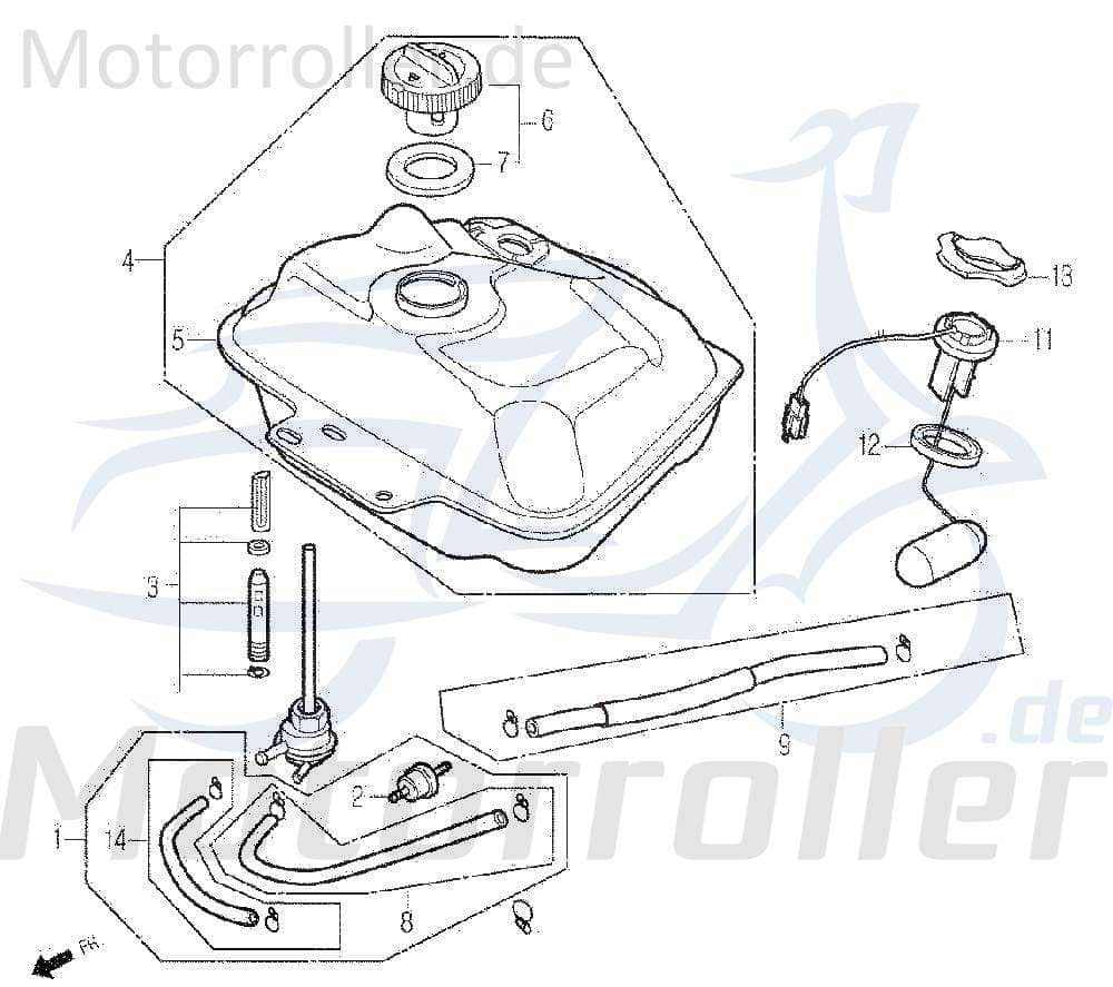 Schlauch 3.5x400mm 4Takt Daelim Tapo 50 Leitung 50ccm 2Takt Motorroller.de Gummischlauch Zuleitung Plastikschlauch Ableitung 50ccm-2Takt Scooter
