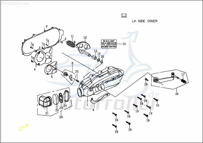 PGO Unterlegscheibe 17mm G-Max Distanzscheibe Distanzhalter 92141700002 Motorroller.de U-Scheibe Washer Beilagscheibe Ausgleichsscheibe G-Max 125