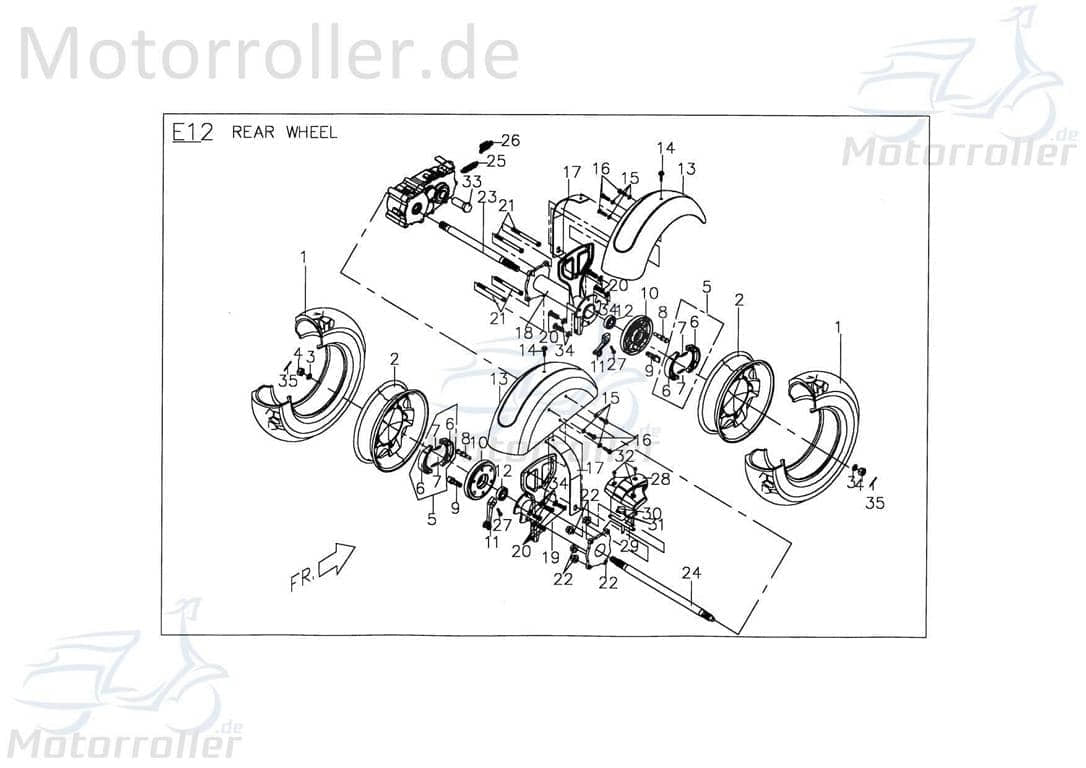 PGO TR3 50 Deckel Rückwärtsdifferentialgetriebe außen 50ccm 2Takt P2144210650 Motorroller.de Verkleidung Schutz Blende Abdeckung Haube Abdeckhaube