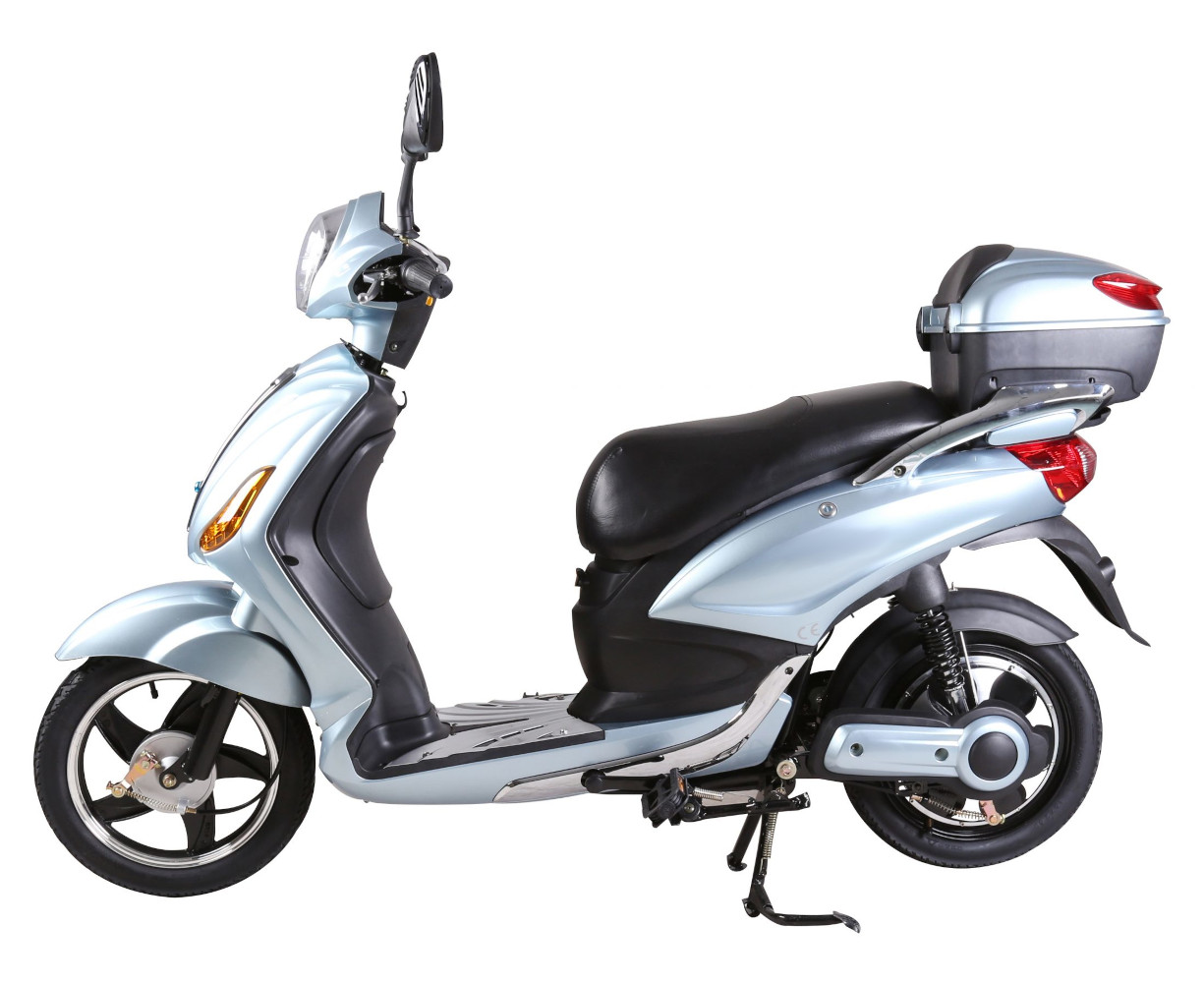 Elektroroller Scoody 25 Classic 2.0 ZT-09C silber-blau 250W 25 km/h Graphen-Akku E-Scooter E-Roller Mofa