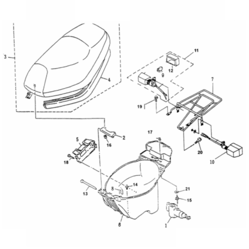 SMC Scooter Blinker hinten Roller 50ccm 2Takt 55760-NCF-00B Motorroller.de Signalleuchte Blinklicht Blinkleuchte Fahrtrichtungsanzeiger Blinkleuchten