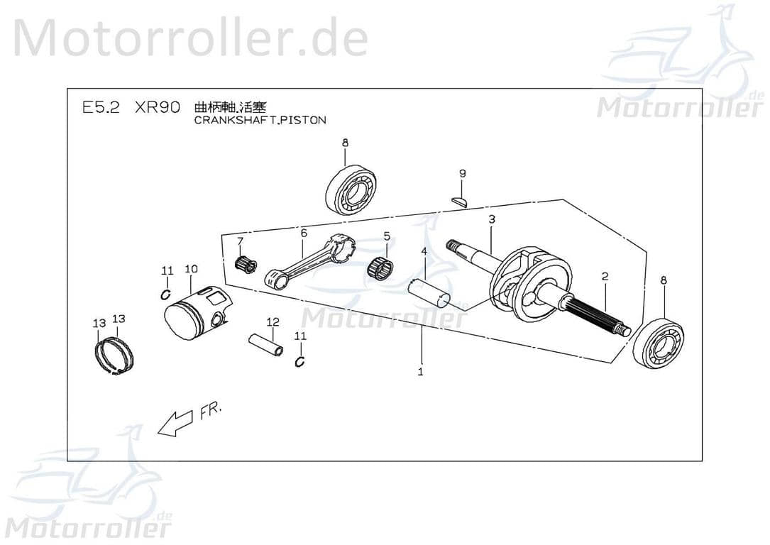 PGO X-Rider 90 Kolbenbolzen Quad ATV 50ccm 2Takt E9067110000 Motorroller.de Piston-Pins Kolben-Bolzen Pleuelbolzen Pleuel-Bolzen Pistonpin Pistonpins