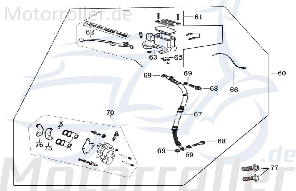 Schraube M6x22mm Jonway Flory Classic 50 92301-06022-03 Motorroller.de Bundschraube Maschinenschraube Flanschschraube Flansch-Schraube 50ccm-4Takt