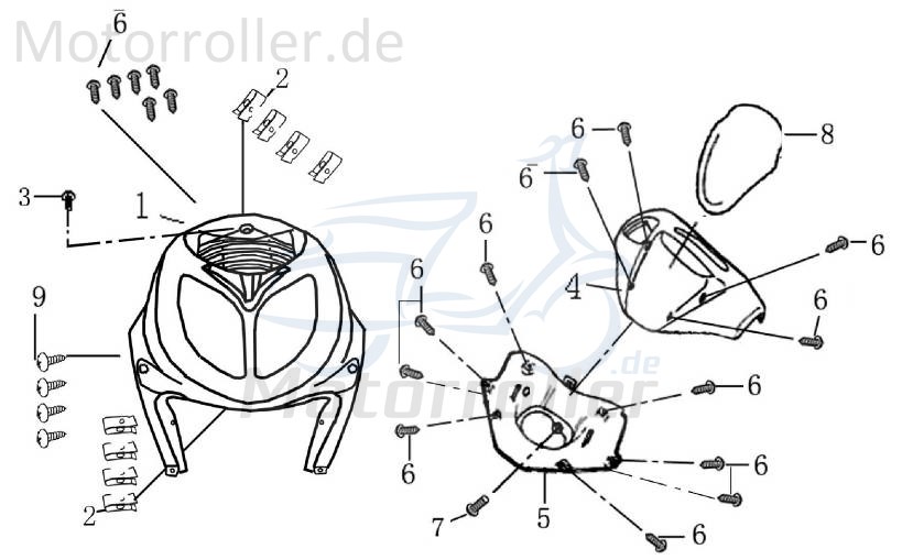 Riemenscheibe 110mm Baotian BT49QT 3 Luftrad 50ccm 4Takt Motorroller.de Keilriemenscheibe Flügelrad Lüfterrad Lauf-Rad Keilriemen-Scheibe Gebläserad