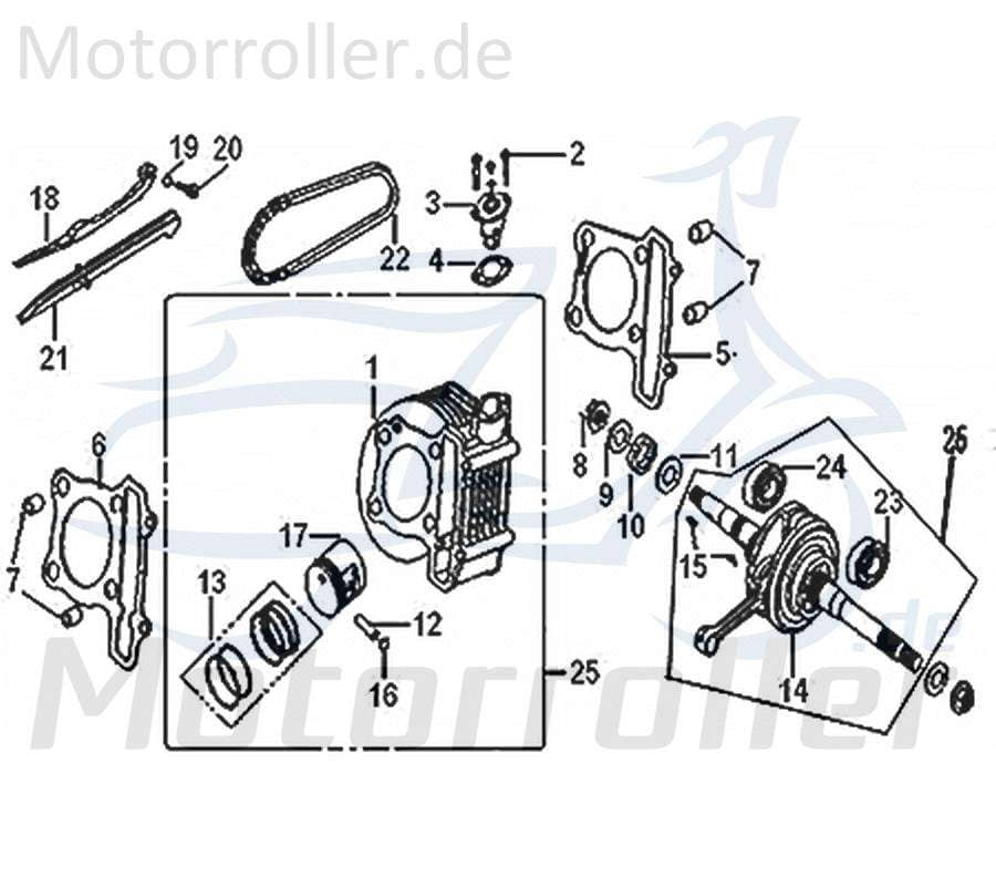 Kreidler Flory 125 Classic Kurbelwelle Kolbenantriebswelle Crankshaft 742019 Motorroller.de Motorwelle Scooter Ersatzteil Service Inpektion