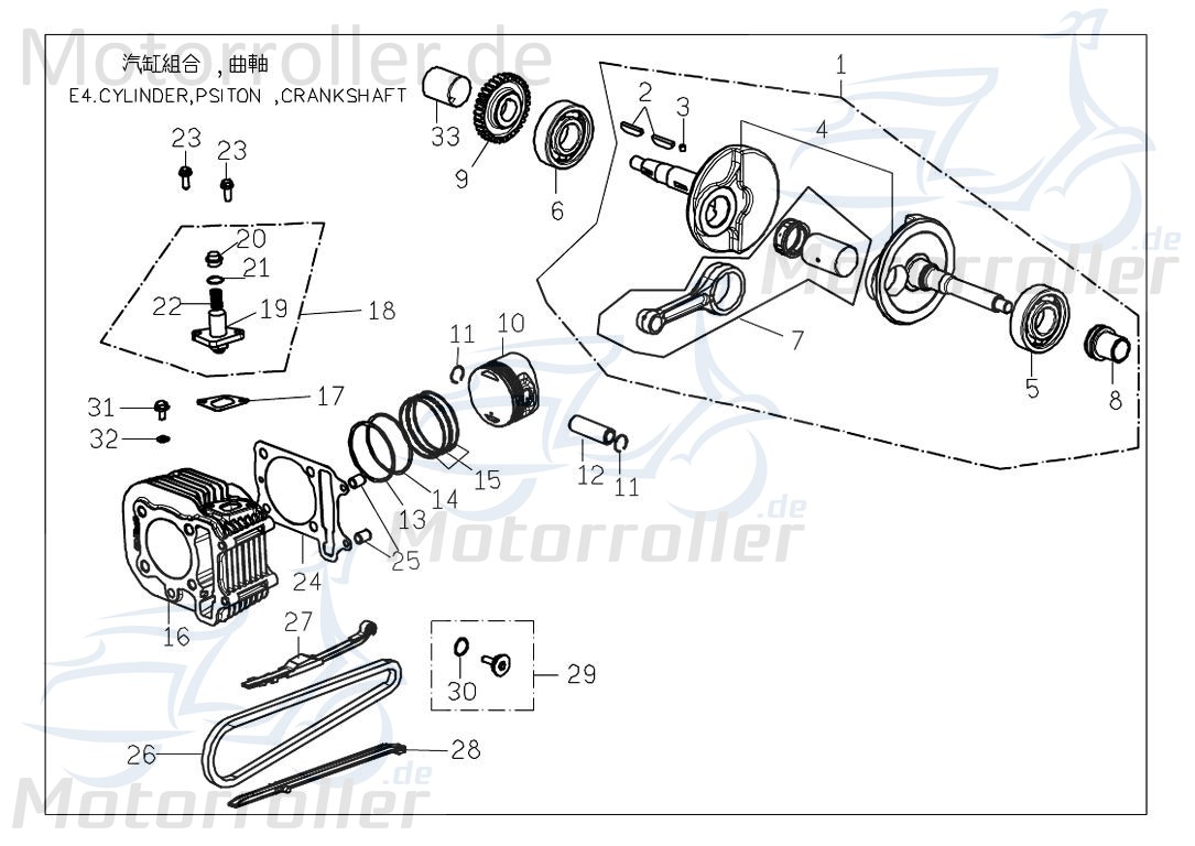 PGO Bugrider 200 Kolbenring Buggy 200ccm 4Takt C70673100000 Motorroller.de Kompressionsring Kolben-Ring Verdichtungsring Kompressions-Ring Ersatzteil