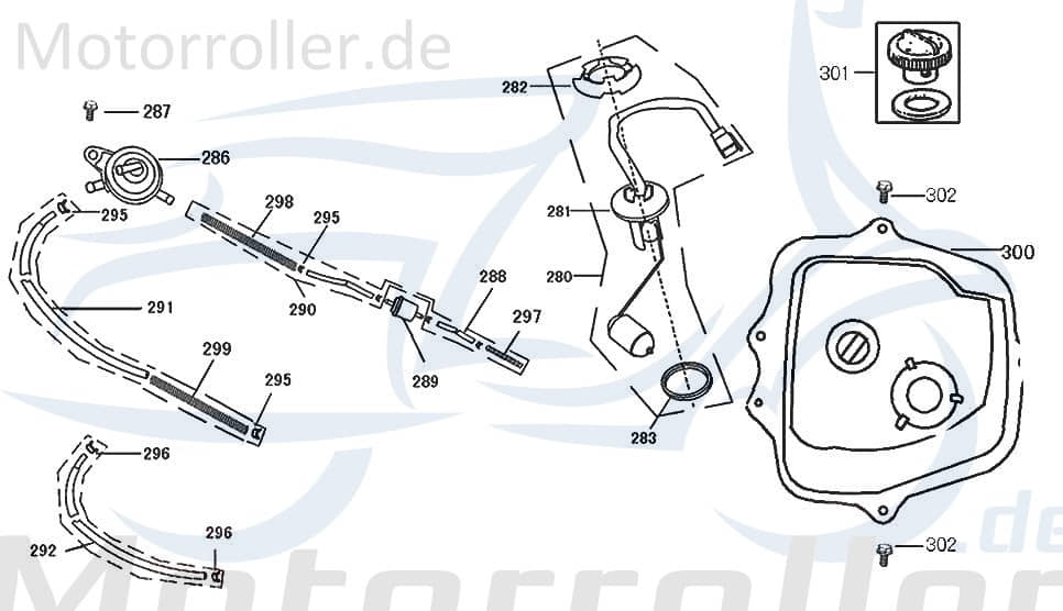 Kraftstofftank 17500-ALA6-9000 Motorroller.de Kraftstoffbehälter Benzintank Mokick Ersatzteil