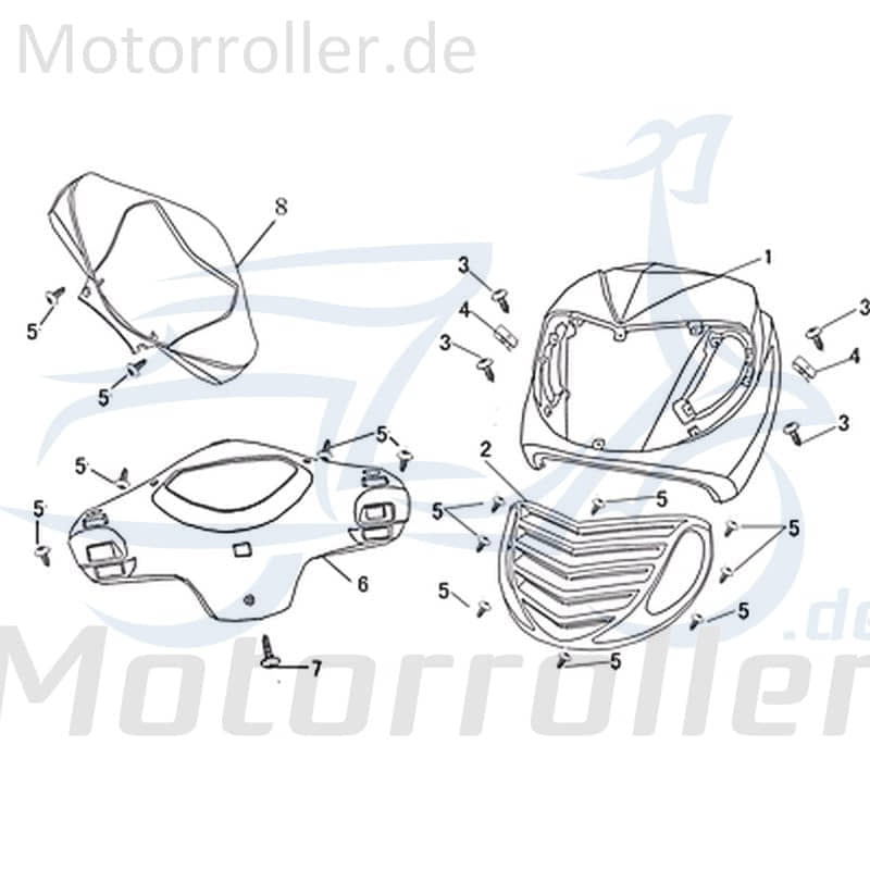 Kreidler Martinique 125 Kühlergrill 125ccm 4Takt 702561 Motorroller.de Kühlerverkleidung 125ccm-4Takt Scooter Ersatzteil Service Inpektion