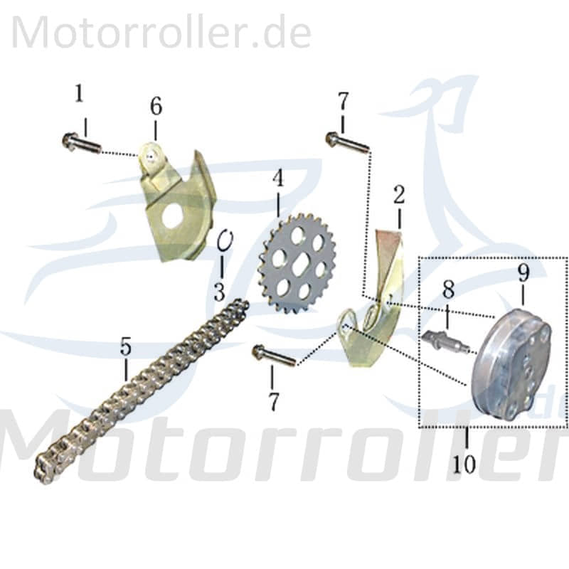 Jonway Insignio 250 DD Kette Roller 250ccm 4Takt 31141201 Motorroller.de Steuerkette Antriebskette Nockenwellenkette 250ccm-4Takt Scooter Kreidler