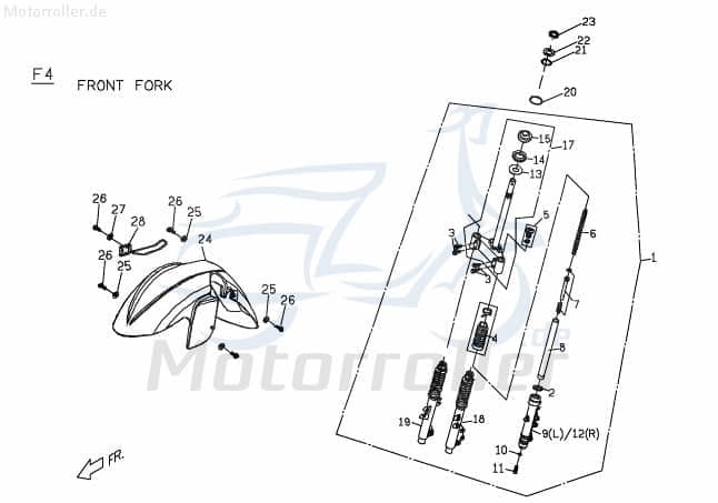 PGO Sechskantschraube Gabel T-Rex 50 Befestigung 50ccm 2Takt Motorroller.de Halter Halterung Flachkopfschraube Sechskant-Schraube Bundschraube Scooter